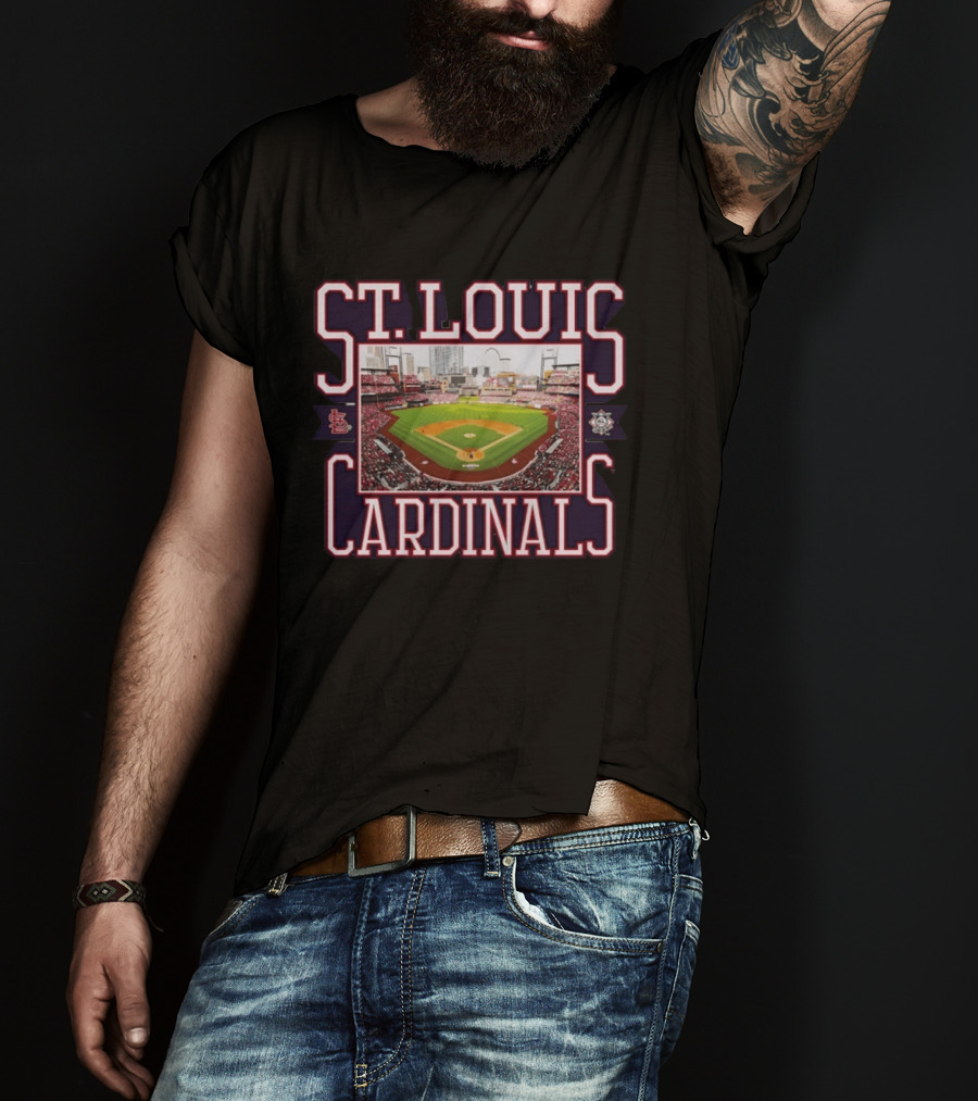 St Louis Cardinals Baseball Stadium View Busch Stadium STL Cityscape T-Shirt