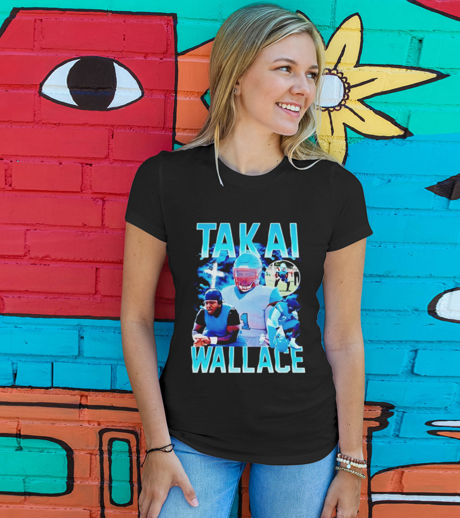Takai Wallace Football Athlete Sports Action Collage T-Shirt