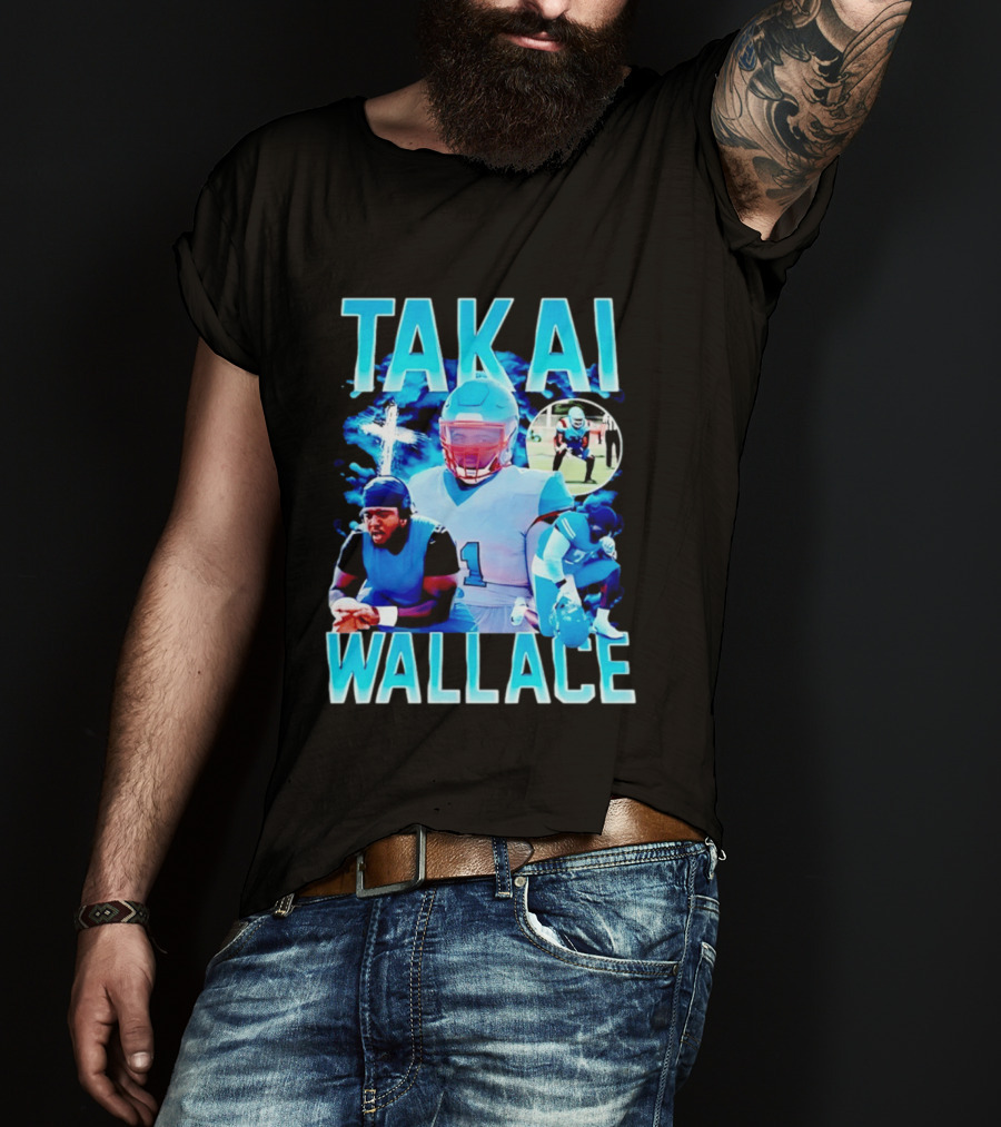 Takai Wallace Football Athlete Sports Action Collage T-Shirt