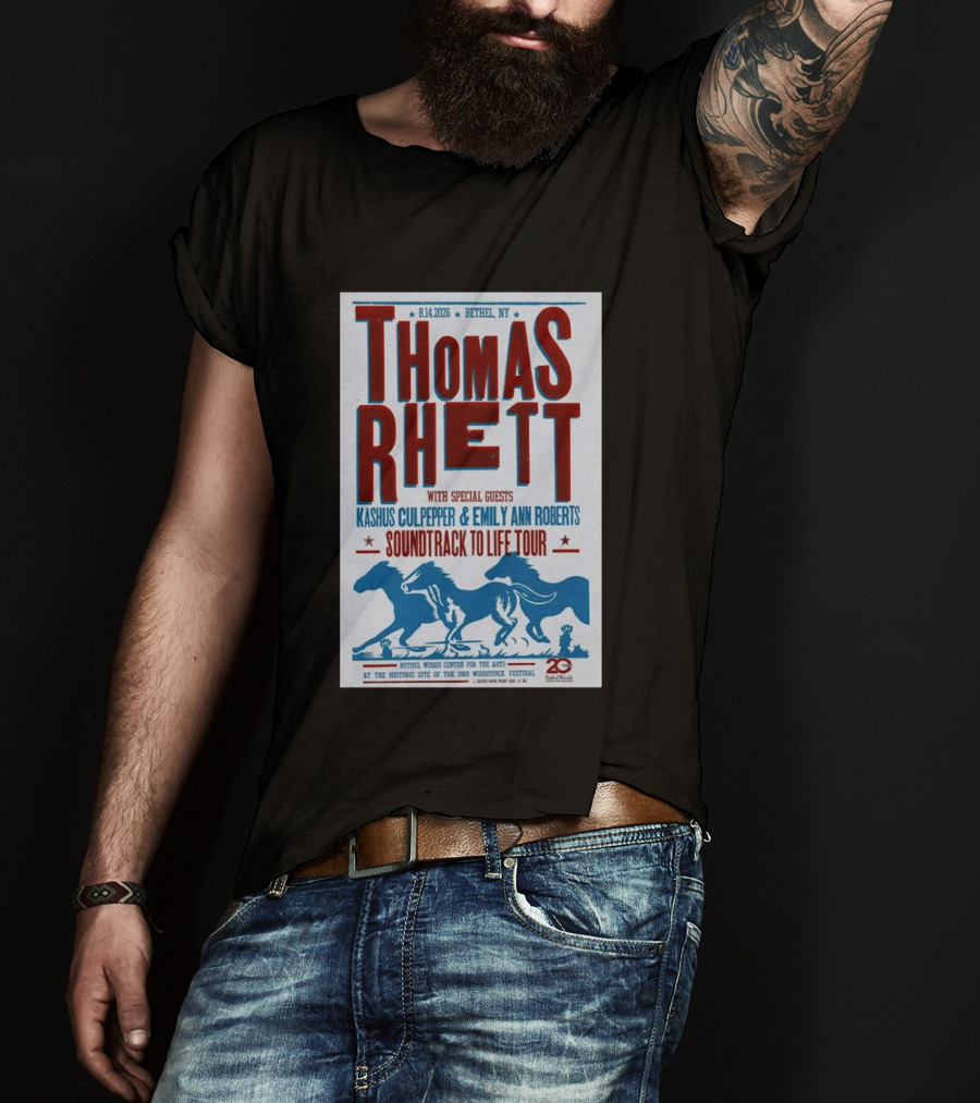 Thomas Rhett Bethel NY 2026 Soundtrack To Life Tour Kashus Culpepper Emily Ann Roberts T-Shirt