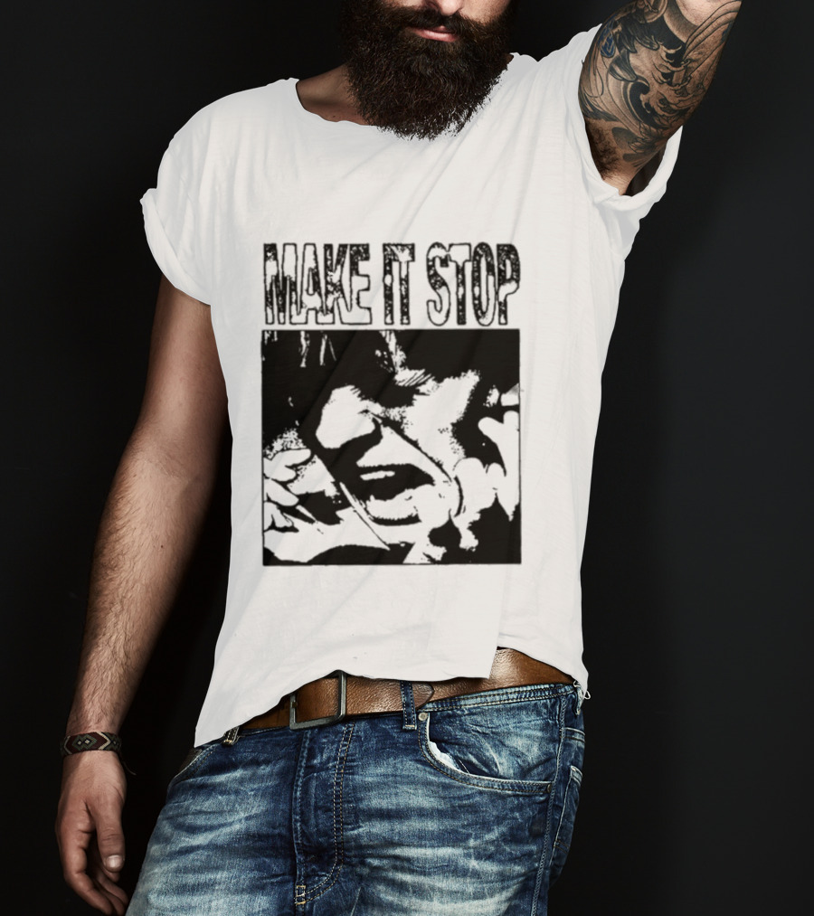 Make It Stop Scream Distress Anxiety Black And White T-Shirt