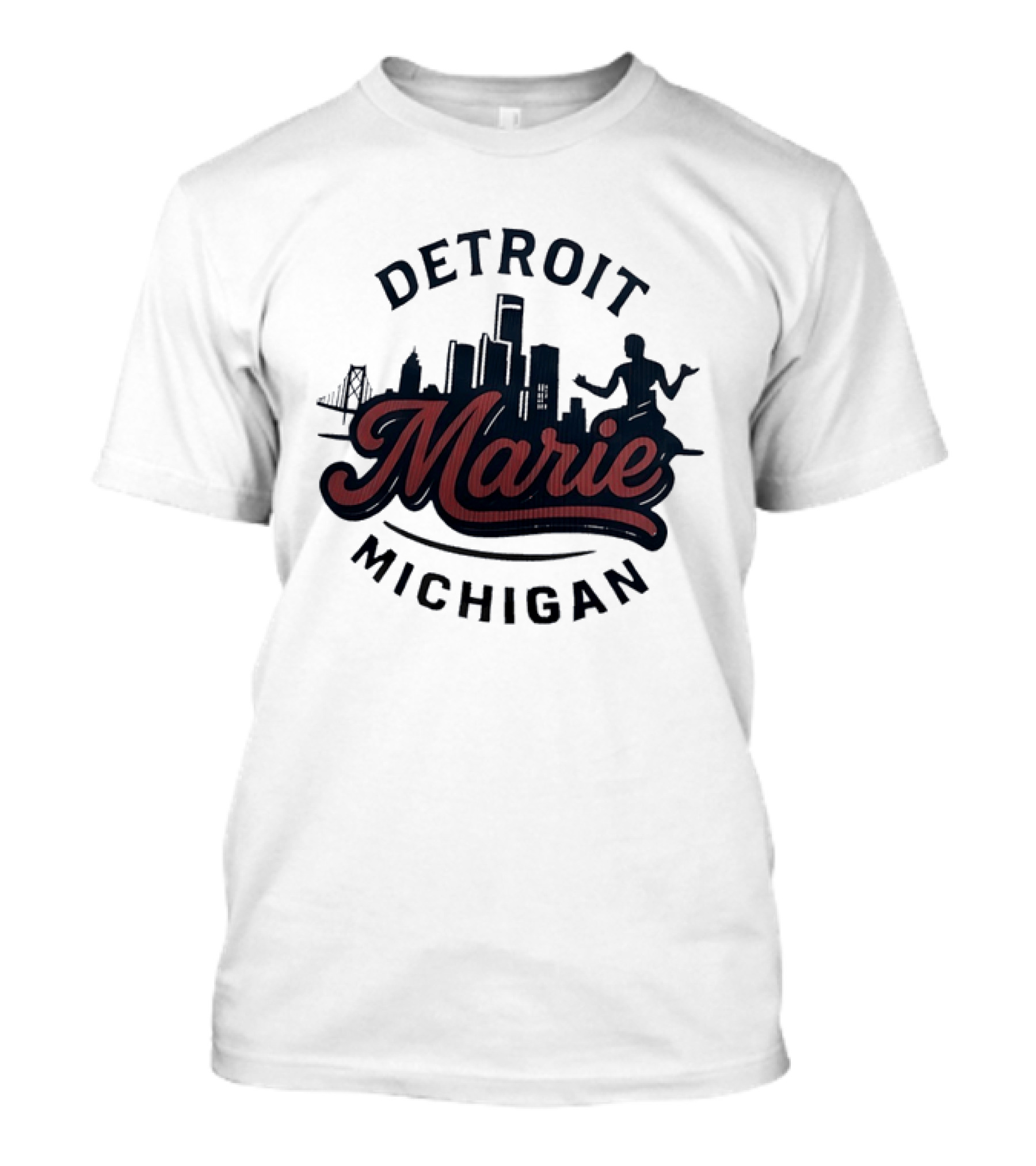 Detroit Michigan Marie Skyline T-Shirt
