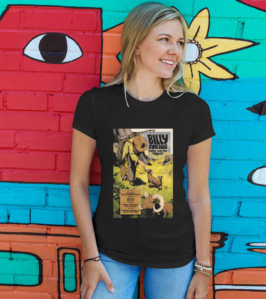 Billy Failing Summer Road Trip Colorado 2026 Dillon Amphitheater Belly Up Mesa Theater Lulu's Downtown T-Shirt
