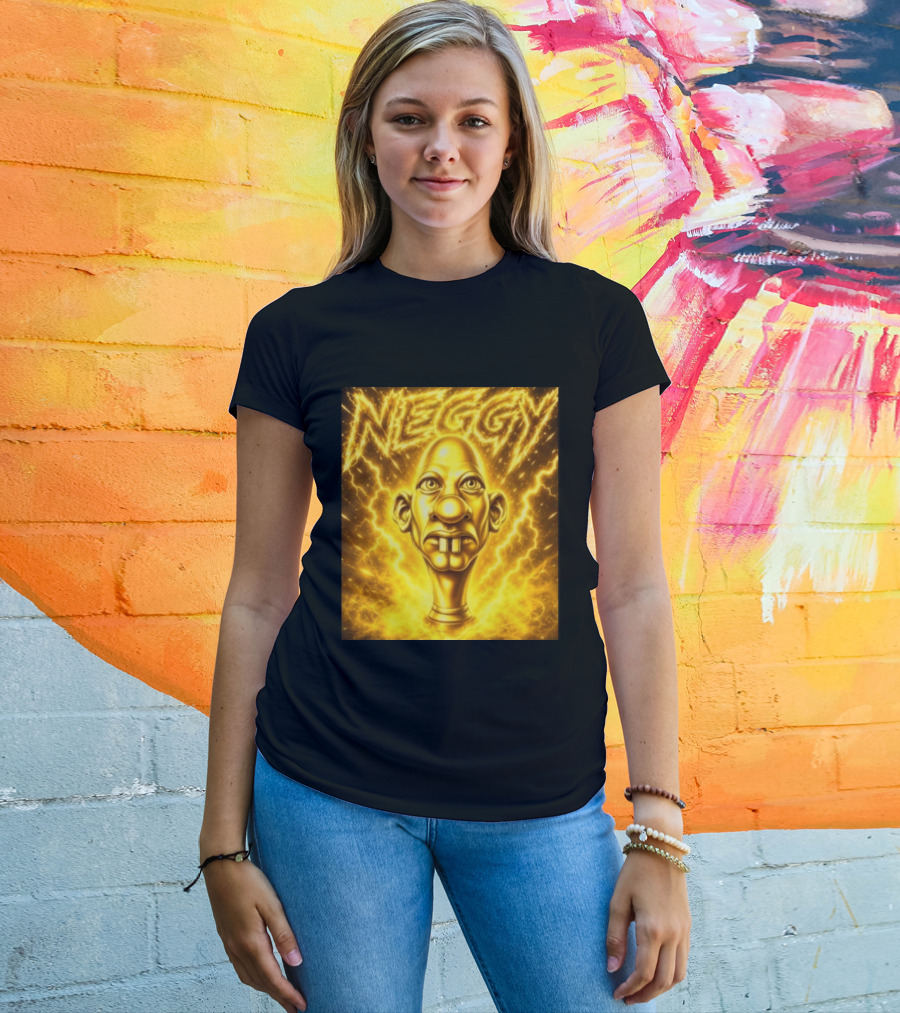 NEGGY Electric Manny Golden Lightning Face T-Shirt