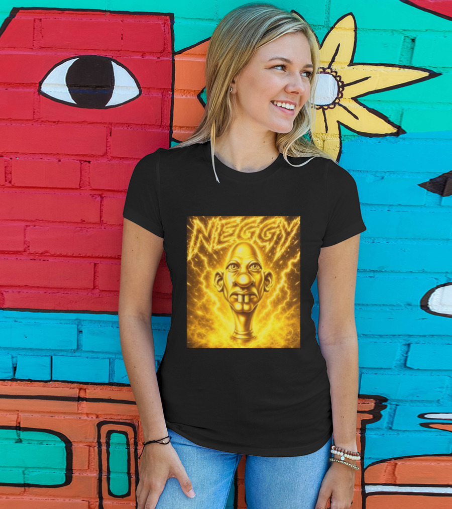 NEGGY Electric Manny Golden Lightning Face T-Shirt