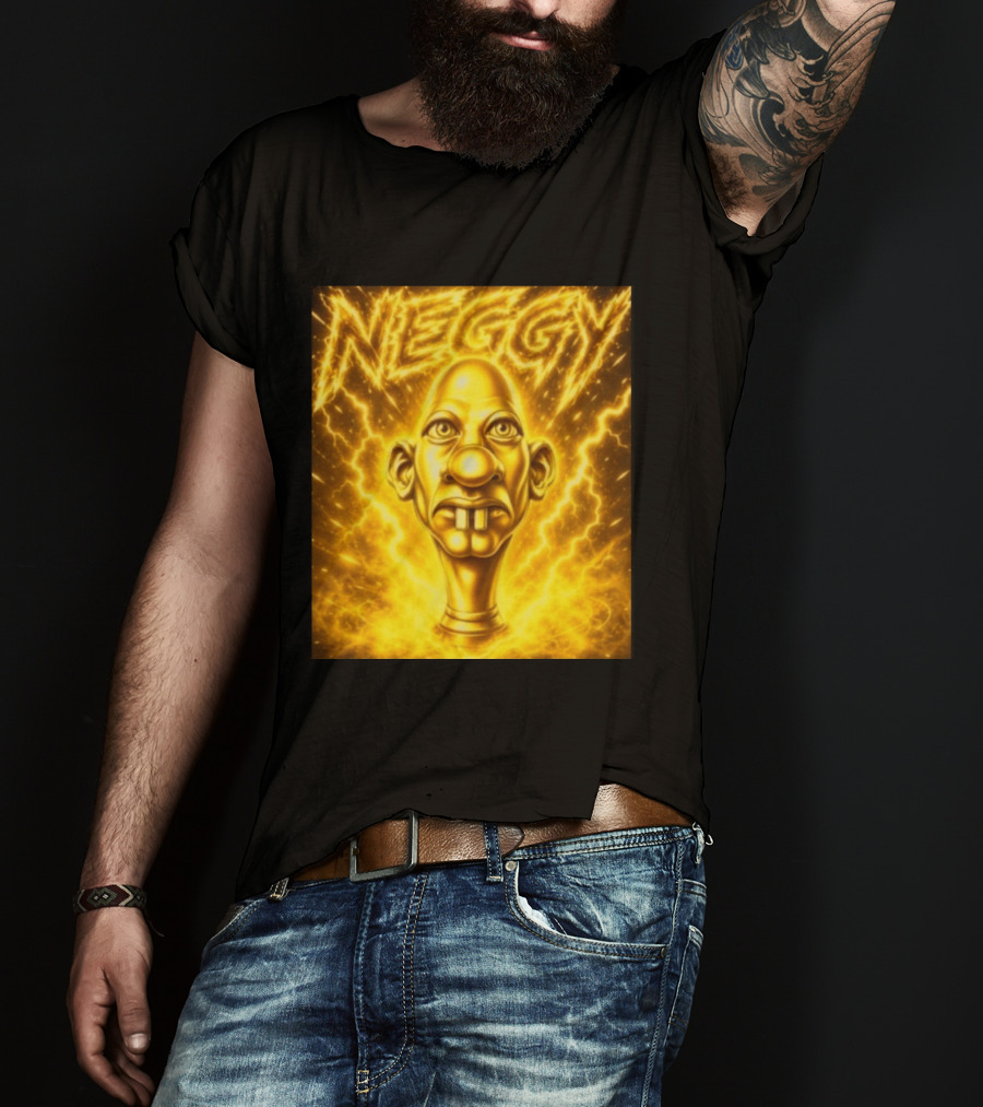 NEGGY Electric Manny Golden Lightning Face T-Shirt