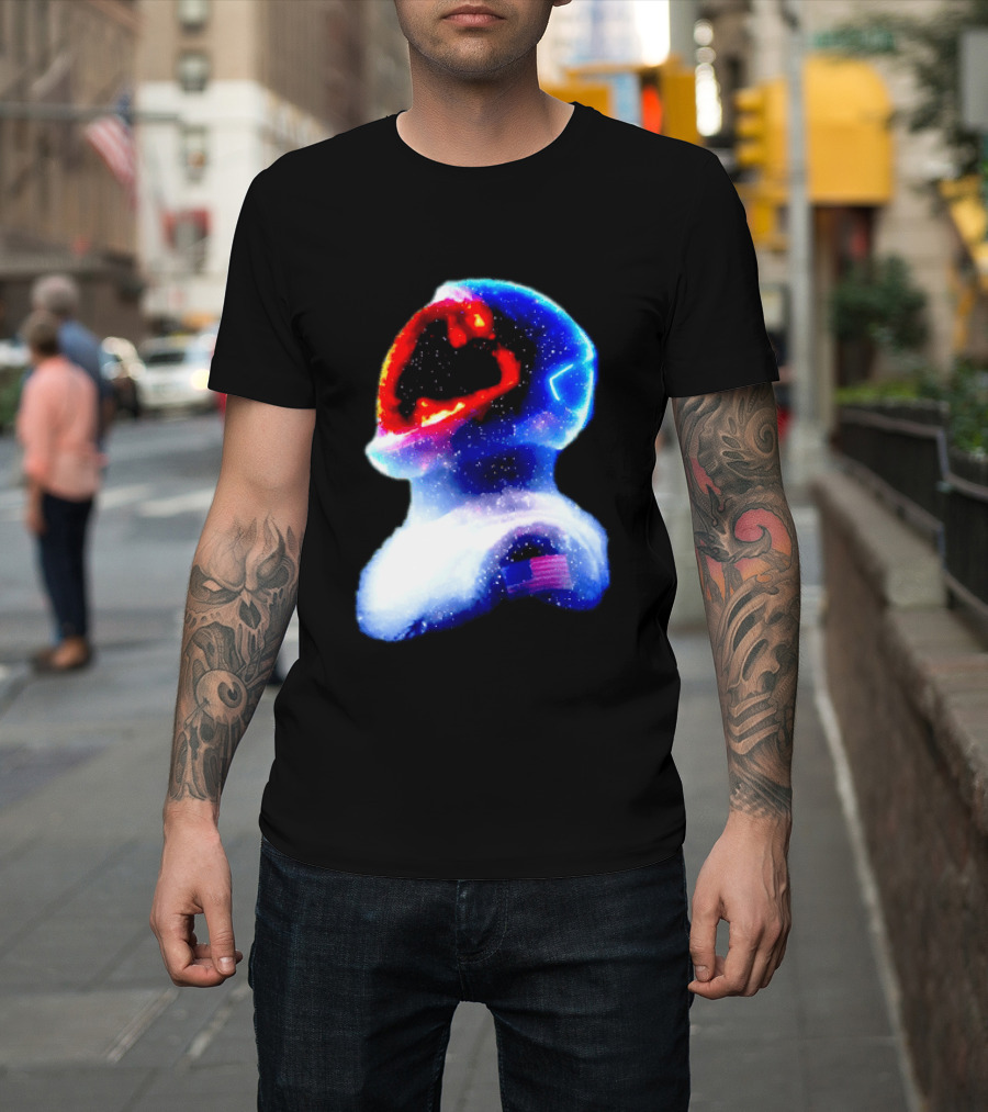 Galaxy Astronaut With American Flag Space Cosmic Adventure T-Shirt