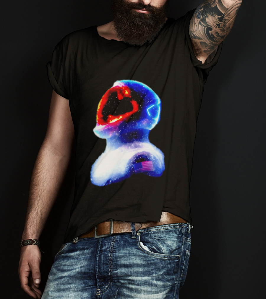 Galaxy Astronaut With American Flag Space Cosmic Adventure T-Shirt