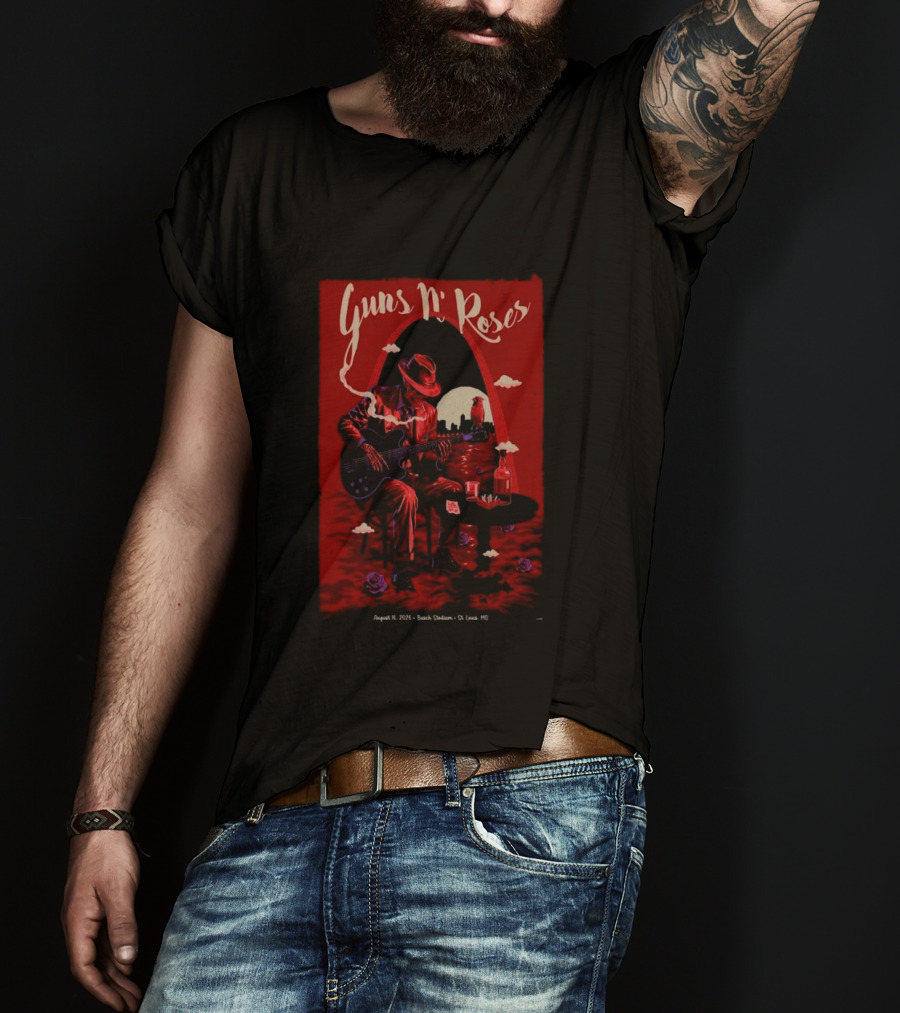 Guns N' Roses 2026 Busch Stadium August 16 St. Louis MO Tour T-Shirt