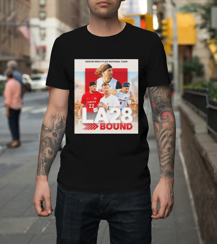 Senior Men's Flag National Team Canada LA28 Bound Canada Football Team Players T-Shirt