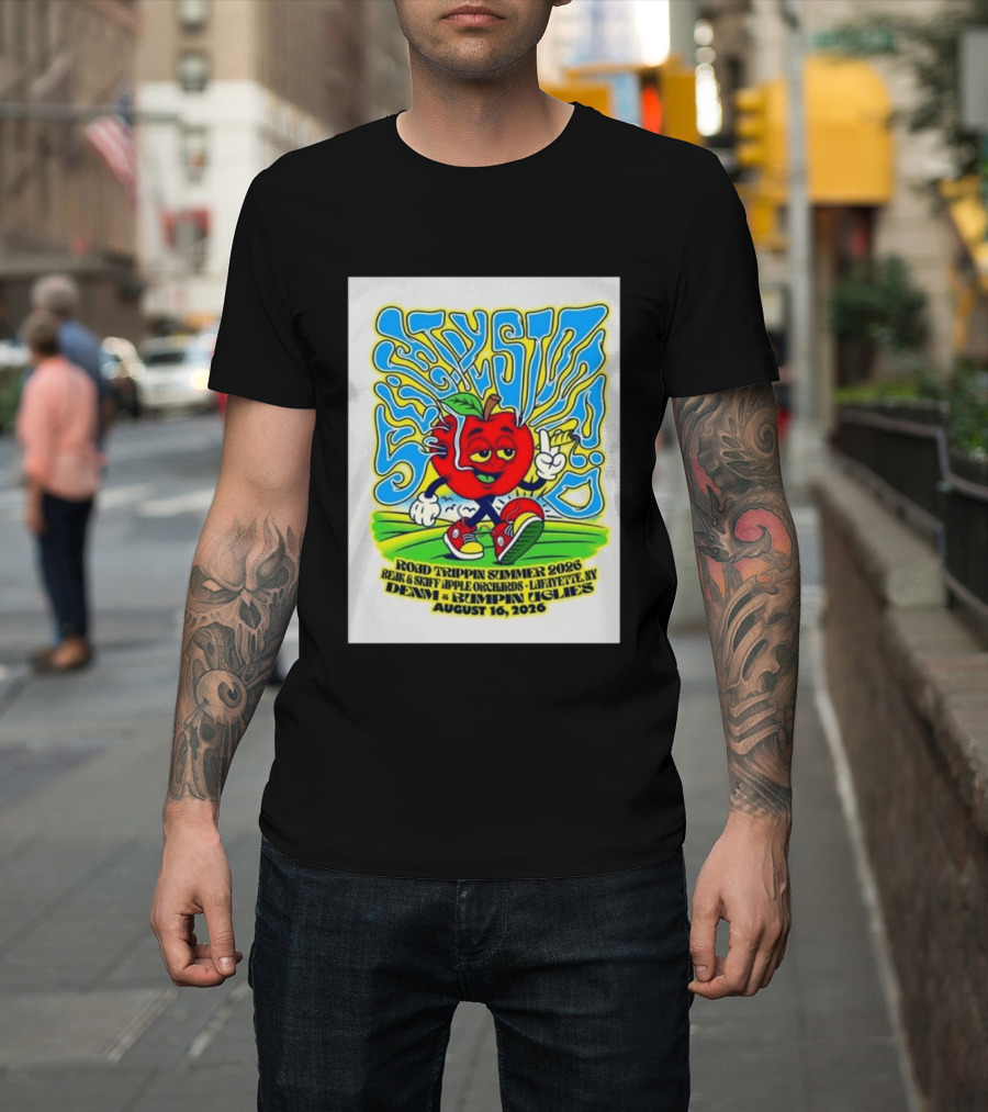 Slightly Stoopid Road Trippin Summer 2026 Beak & Skiff Orchards LaFayette NY August 16 With Denim And Bumpin Uglies T-Shirt