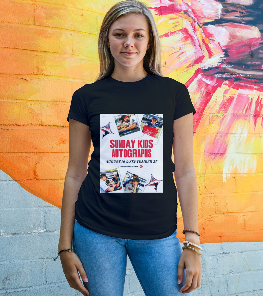 Sunday Kids Autographs August 16 & September 27 Presented By Target Twins Event T-Shirt