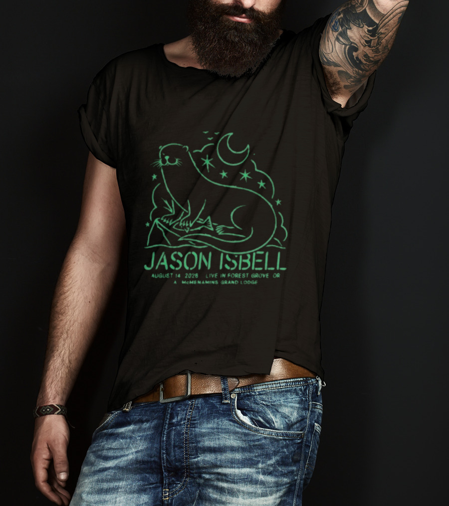 Jason Isbell Live In Forest Grove OR August 14 2026 Grand Lodge Concert Otter And Stars T-Shirt