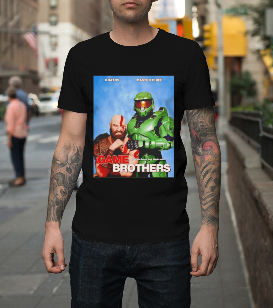Kratos Master Chief Game Brothers Did You Touch Their Blade Sets T-Shirt