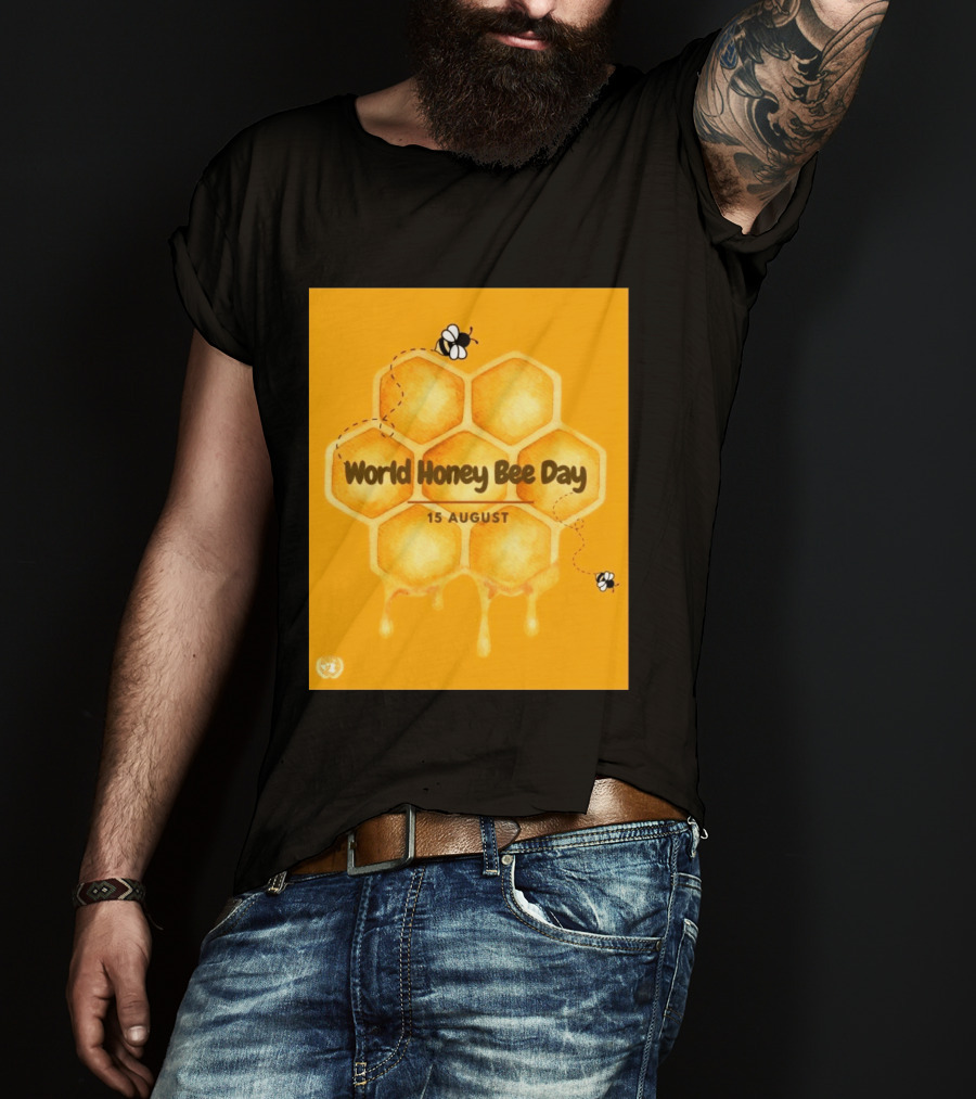 World Honey Bee Day 15 August Honeycomb T-Shirt