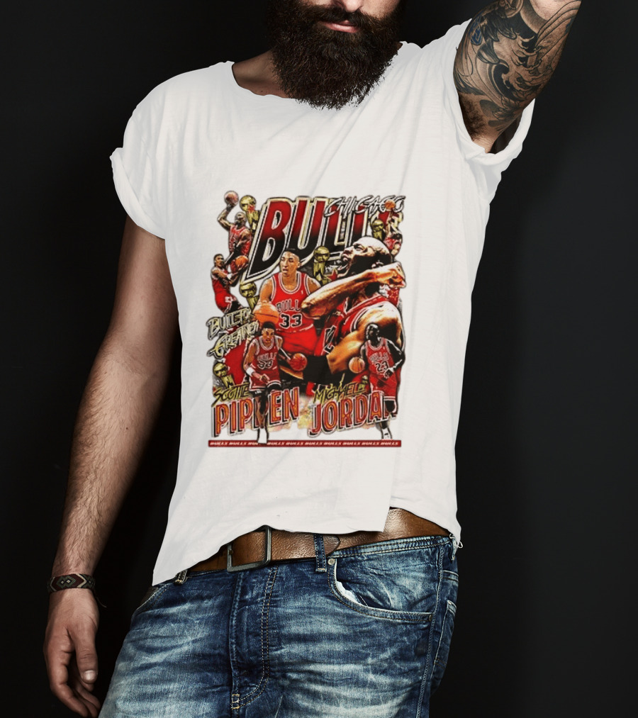 Chicago Bull Machael Jordan X Scotie Pippen Build For Greatness T-Shirt