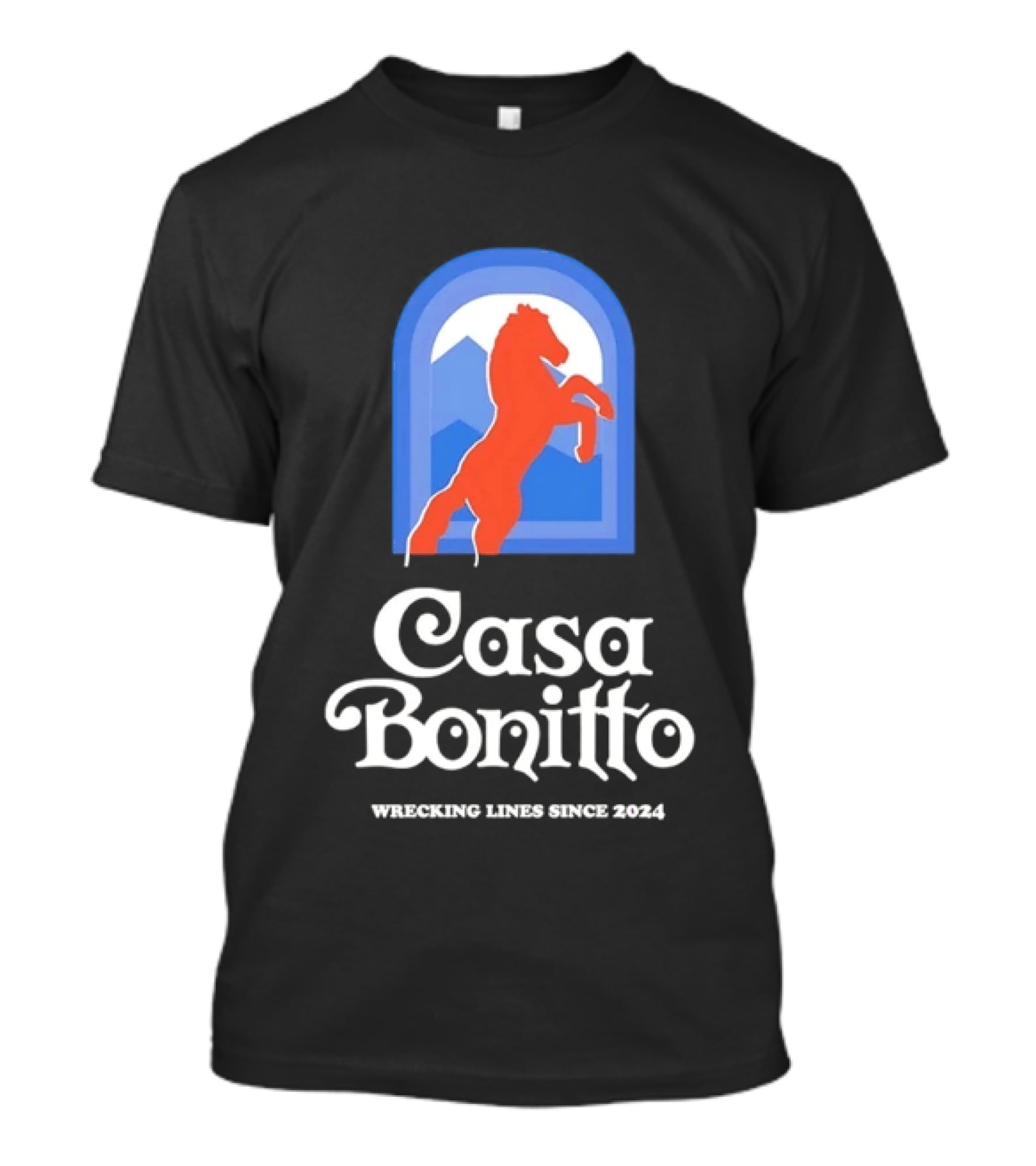 Casa Bonitto Wrecking Lines Since 2024 Denver Broncos Horse T-Shirt