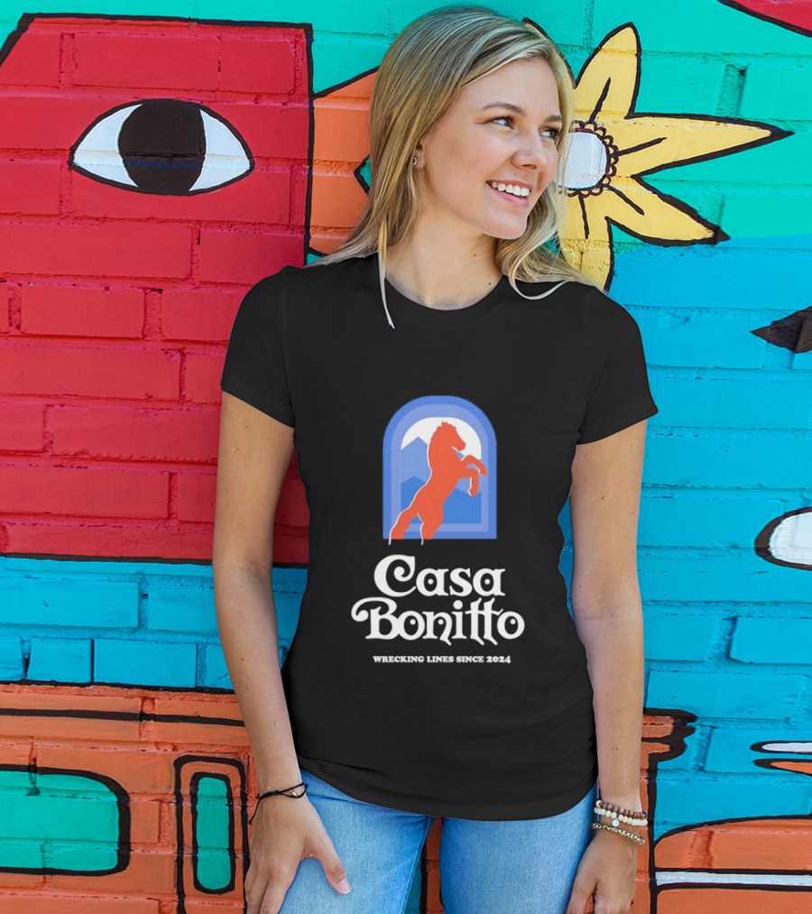 Casa Bonitto Wrecking Lines Since 2024 Denver Broncos Horse T-Shirt