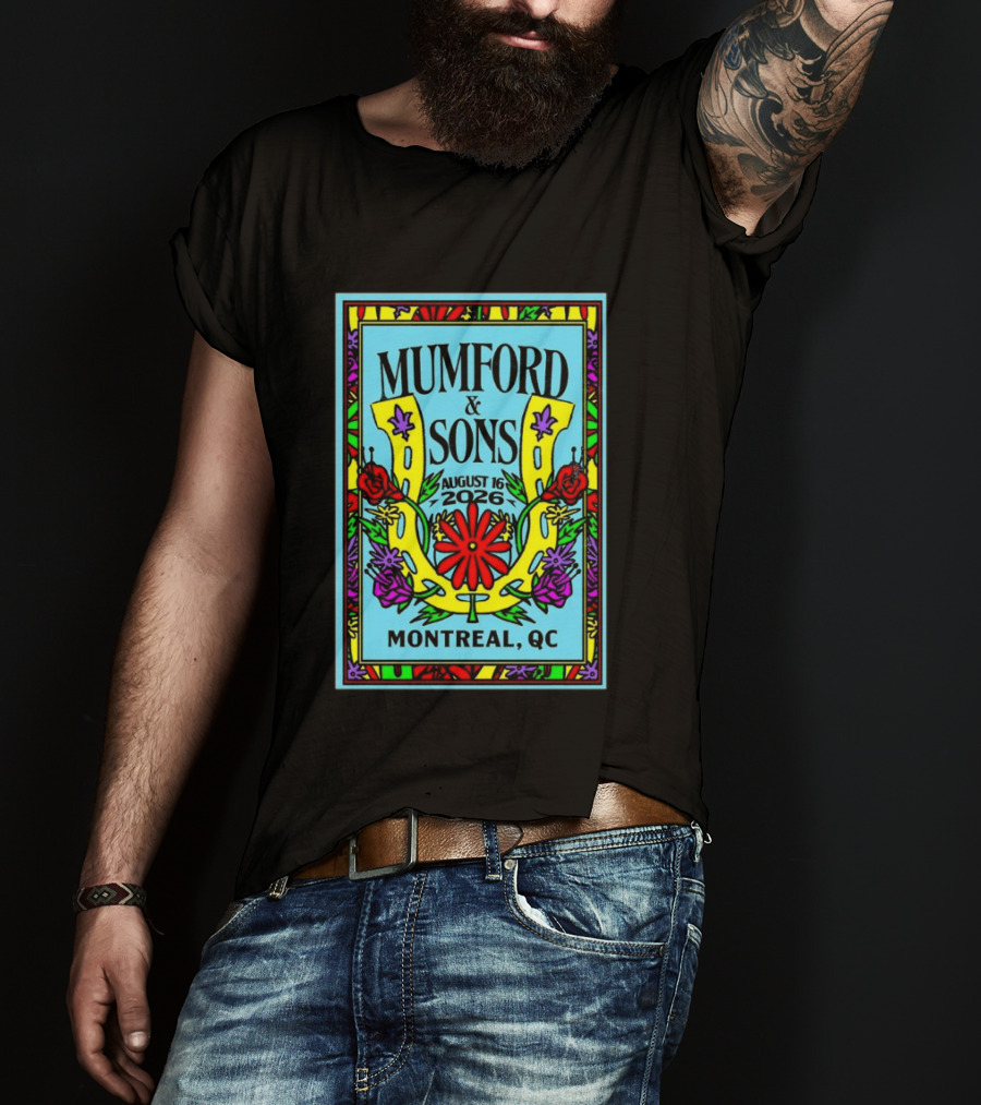 Mumford And Sons August 16 2026 Montreal QC Colorful Floral Concert T-Shirt