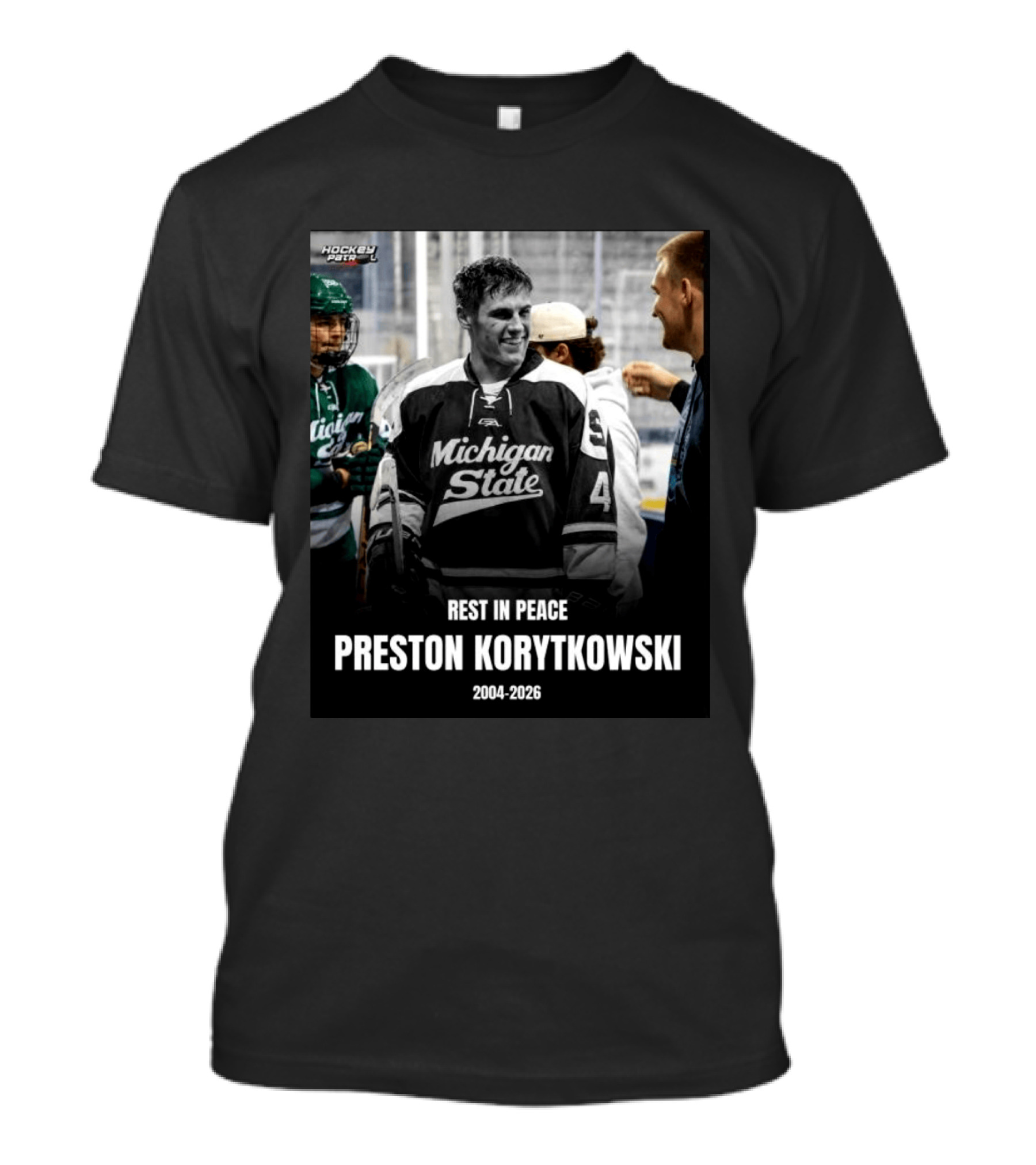 Rest In Peace Preston Korytkowski 2004 2026 Michigan State Hockey T-Shirt