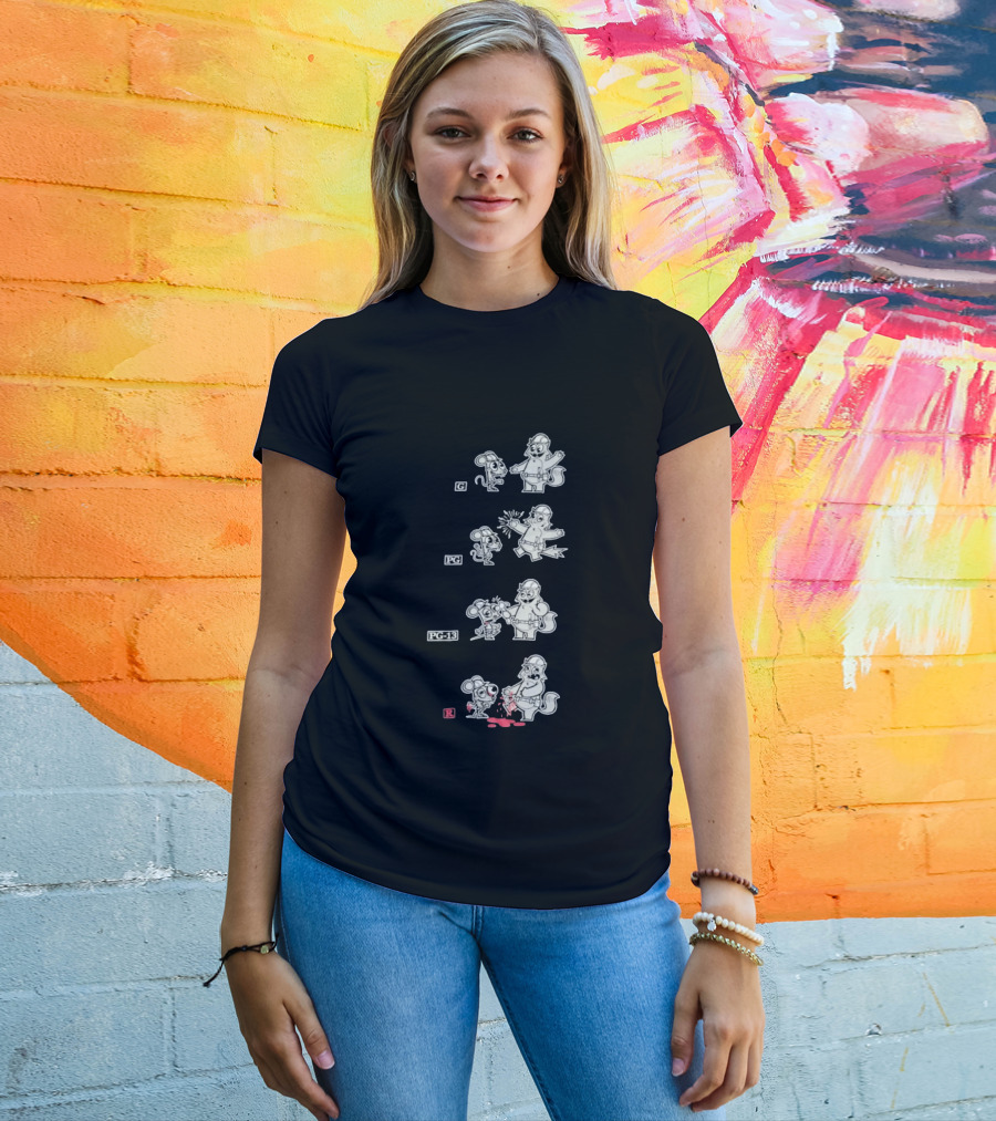 G To R Movie Rating Evolution Cartoon Film Characters Humor T-Shirt