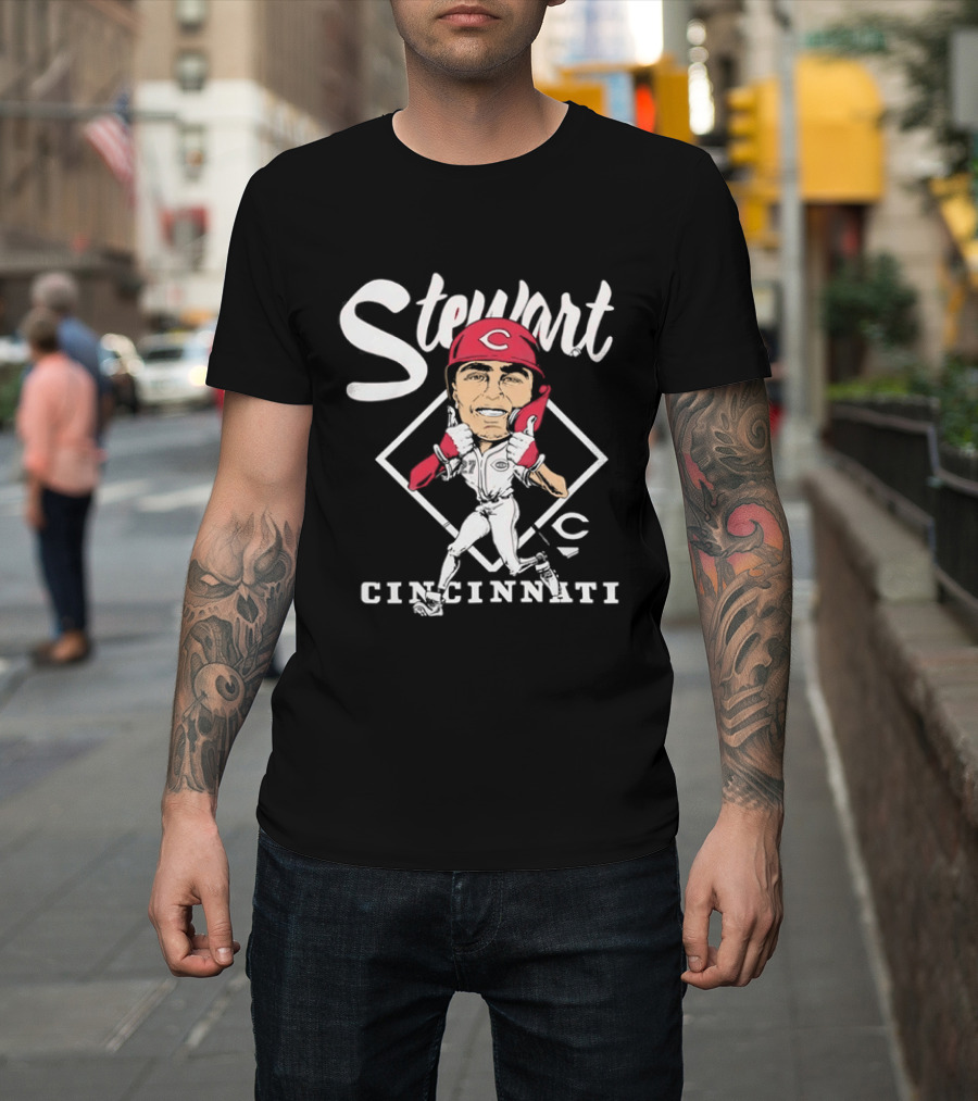 Stewart 27 Cincinnati Reds Caricature MLB T-Shirt