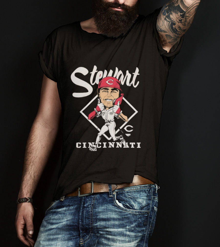 Stewart 27 Cincinnati Reds Caricature MLB T-Shirt