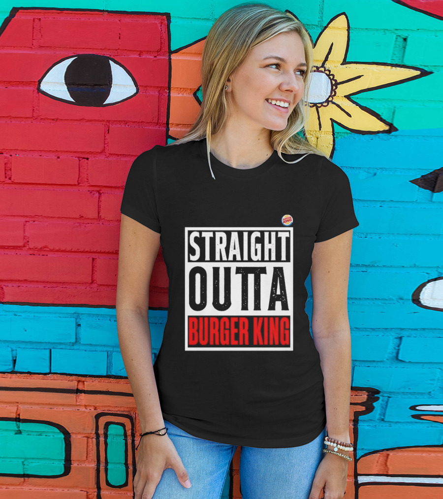 Straight Outta Burger King Fast Food Mockup T-Shirt