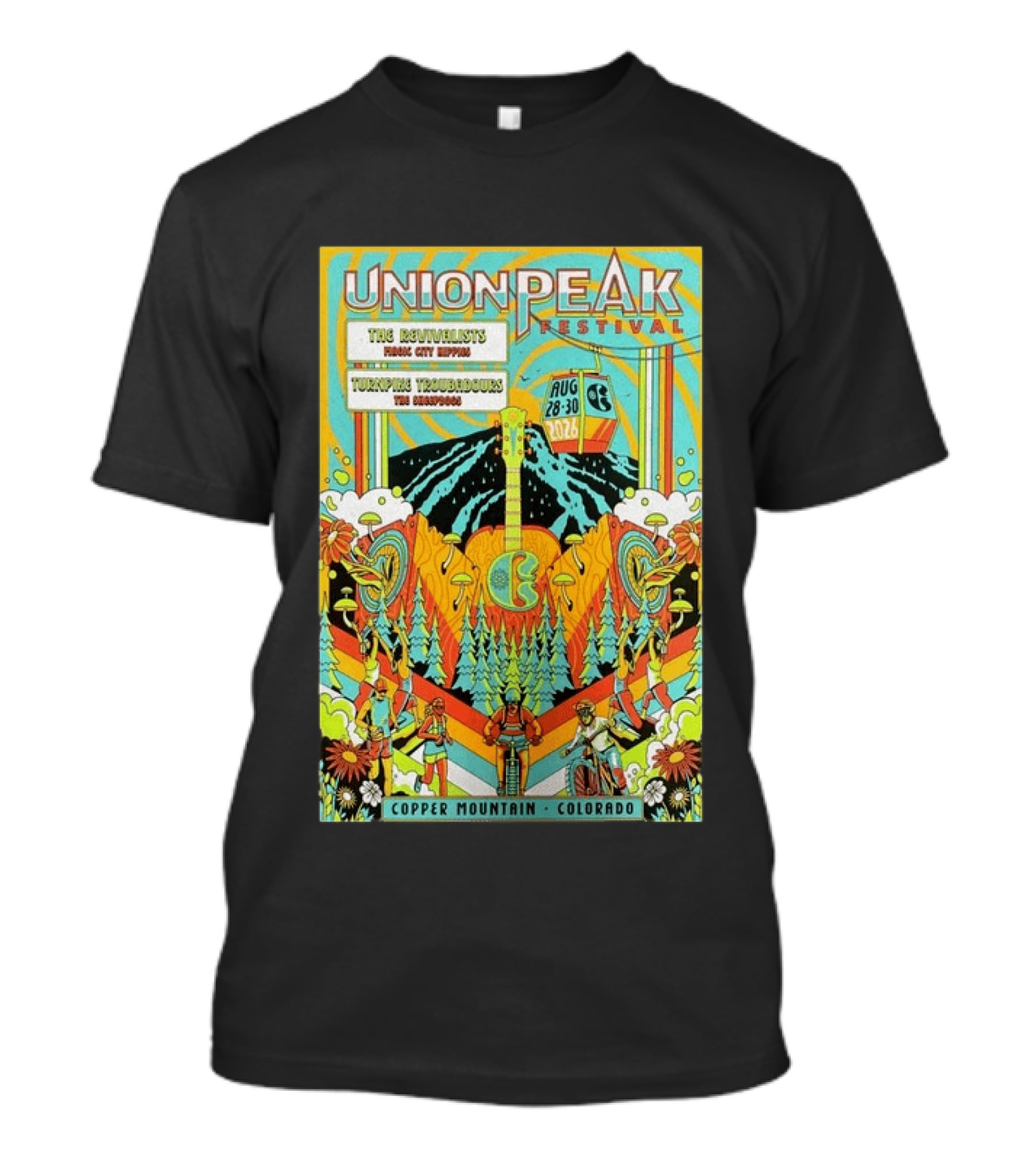Union Peak Festival 2026 Copper Mountain Colorado Aug 28 30 Featuring The Revivalists Turbo Tweed Troubadours The Disco Biscuits T-Shirt