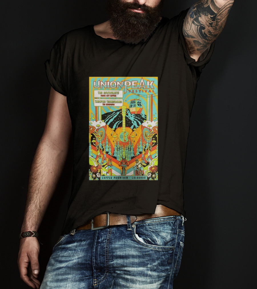 Union Peak Festival 2026 Copper Mountain Colorado Aug 28 30 Featuring The Revivalists Turbo Tweed Troubadours The Disco Biscuits T-Shirt