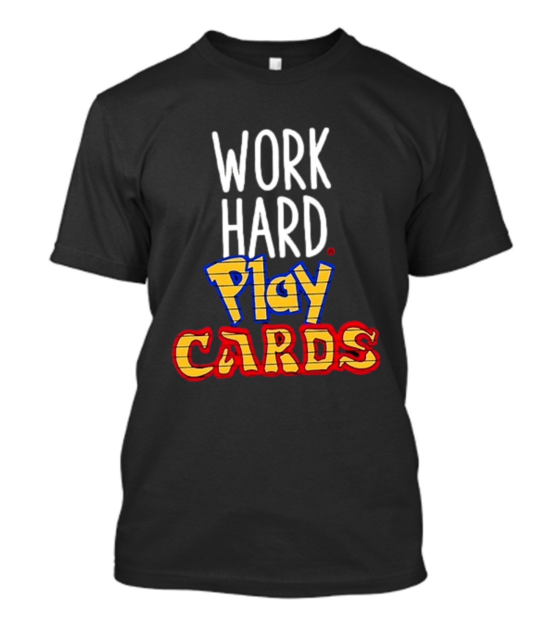 Work Hard Play Cards Retro Style Card Games Fun T-Shirt