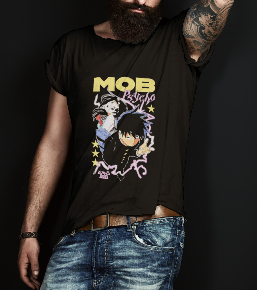 Mob Psycho 100 Anime Shigeo Kageyama Distressed T-Shirt