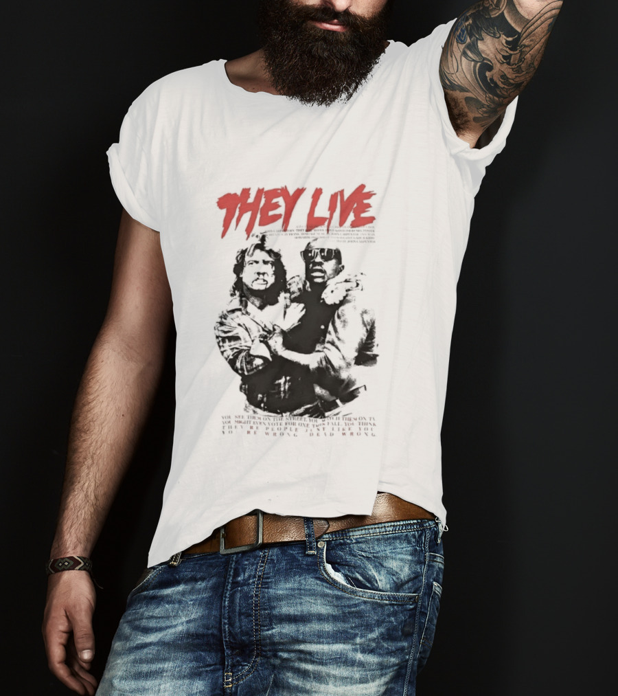 They Live John Carpenter Roddy Piper Keith David Aliens Movie T-Shirt
