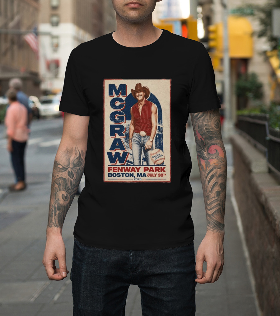 Tim McGraw Fenway Park Boston July 30 2026 Event T-Shirt