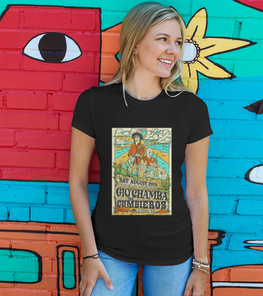 Gio Chamba The Cumbieros Live At Hidden Hall August 29th 2026 Concert T-Shirt