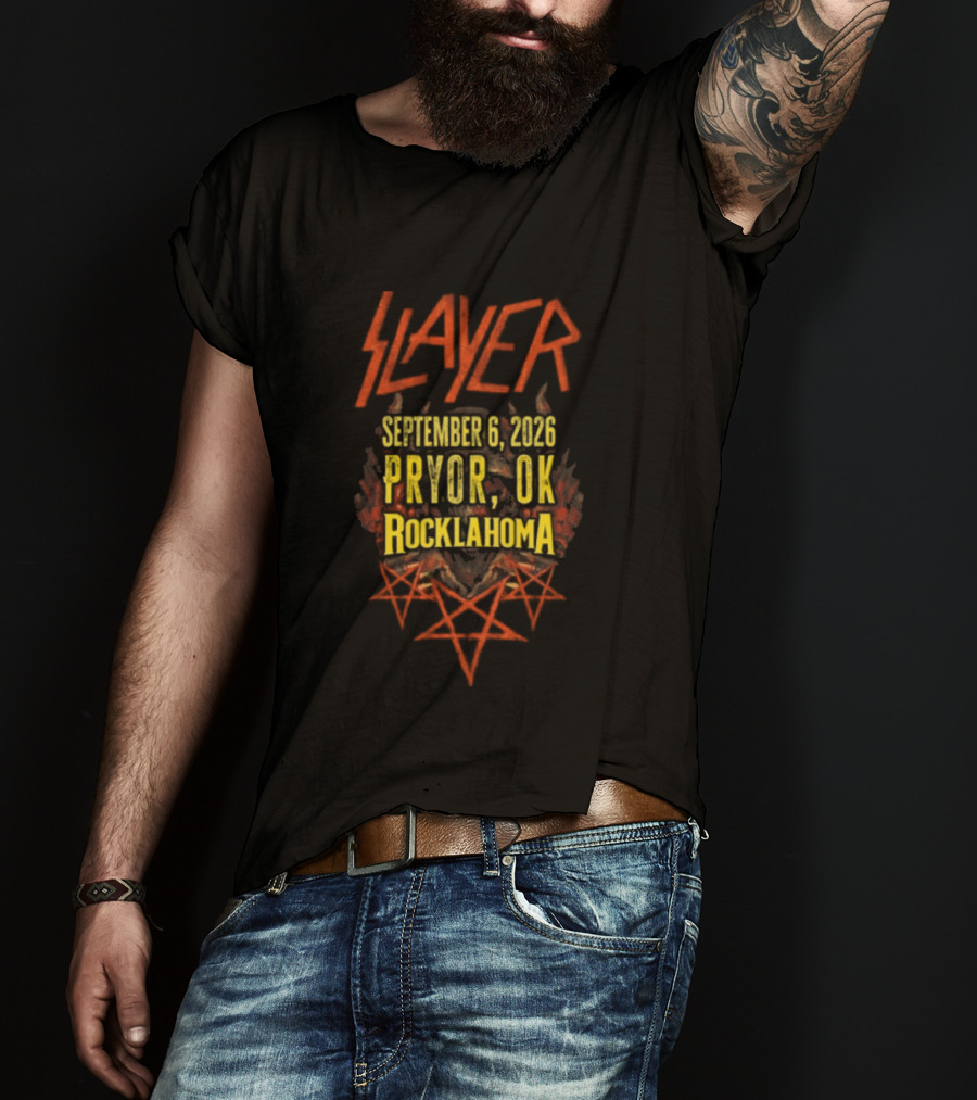 Slayer September 6 2026 Pryor OK Rocklahoma T-Shirt