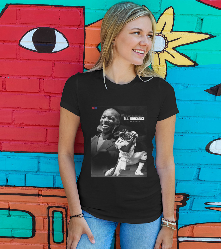 All22 O.J. Brigance In Loving Memory 1969 2026 Football Number 57 T-Shirt