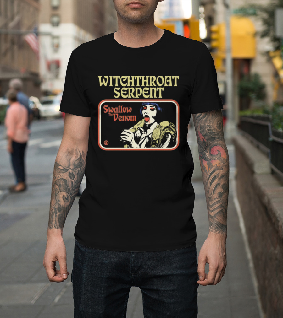 Witchthroat Serpent Swallow The Venom Doom Metal Psychedelic T-Shirt