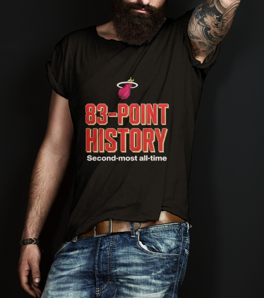 Miami Heat Bam Adebayo 83 Point History Second Most All Time T-Shirt
