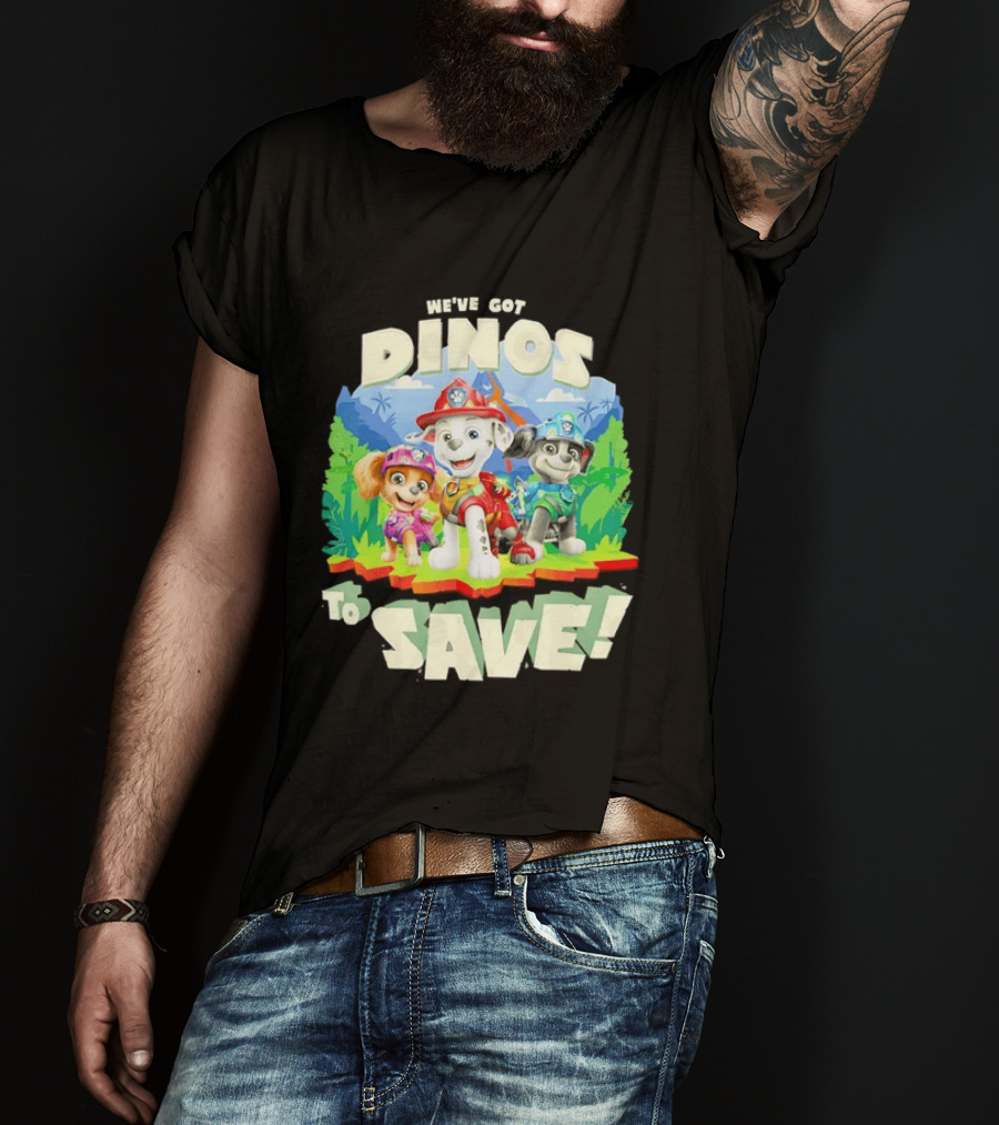 Paw Patrol We've Got Dinos To Save Marshall Adventure With Dinosaurs T-Shirt