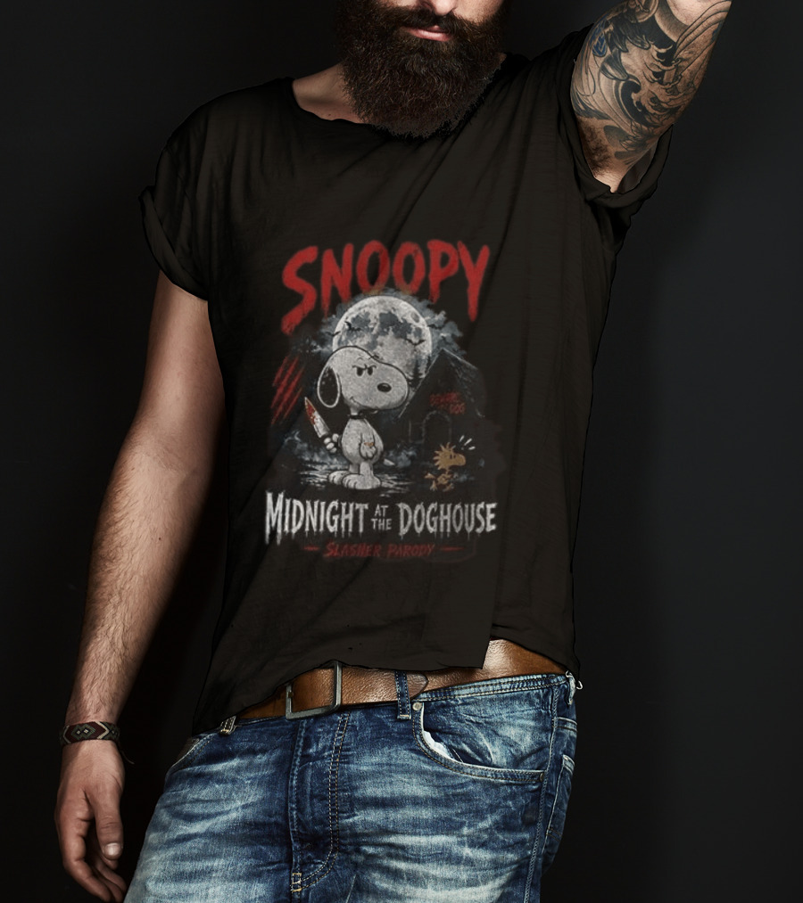 Snoopy Midnight At The Doghouse Slasher T-Shirt