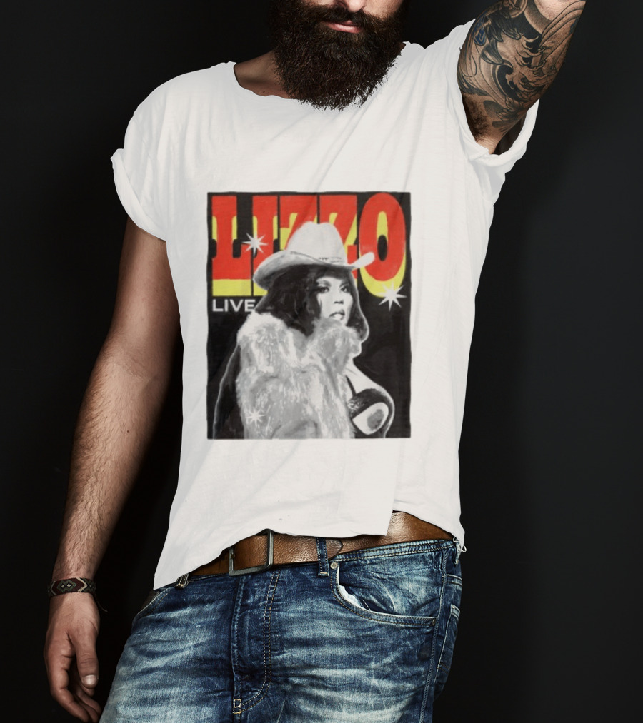 Lizzo Live Houston Mar 06 Texan Style Fur Coat Hat T-Shirt
