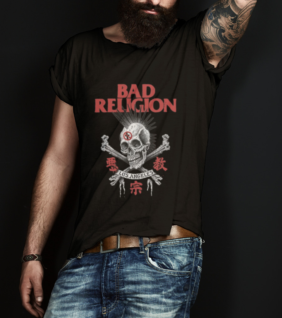 Bad Religion Los Angeles Tokyo Hiro Skull Crossbones T-Shirt