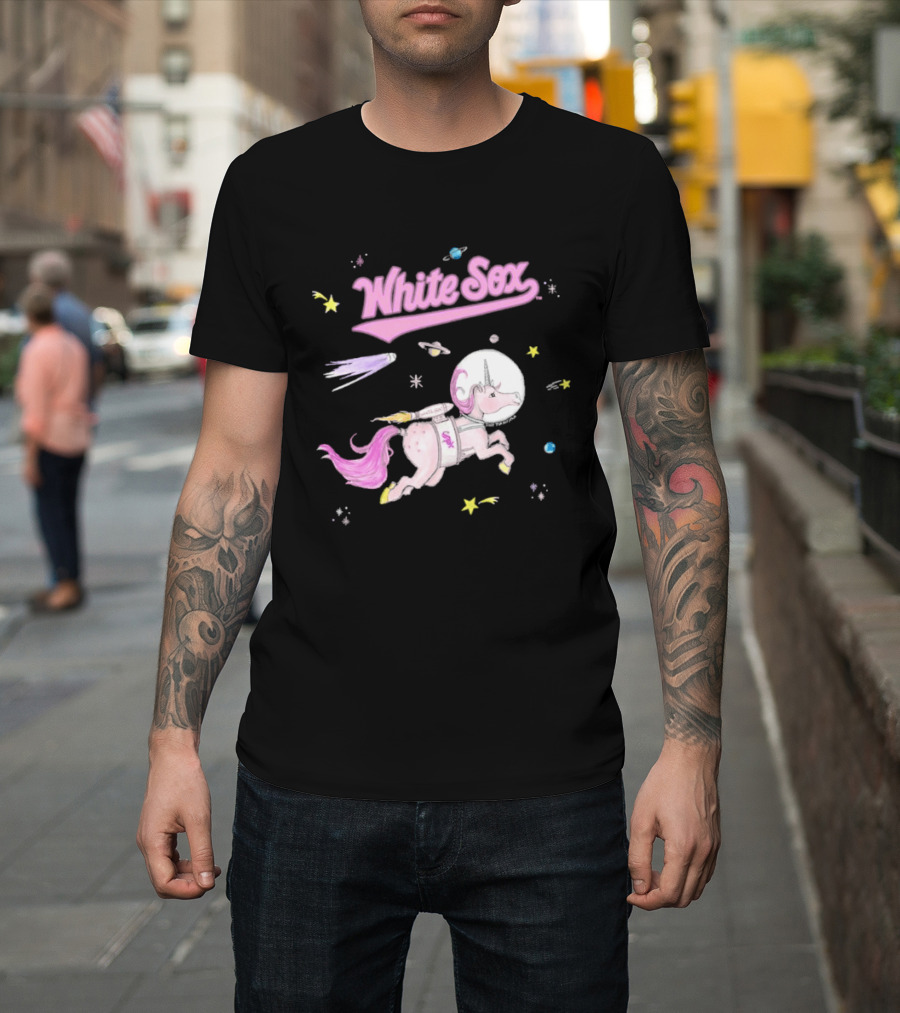 Chicago White Sox Tiny Turnip Youth Space Unicorn Galaxy Adventure T-Shirt