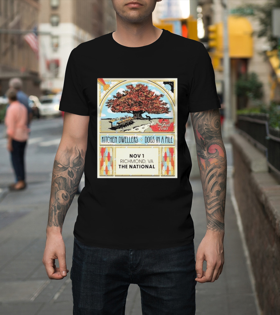 Kitchen Dwellers Dogs In A Pile Fall Tour 2026 Richmond VA The National November 1 T-Shirt