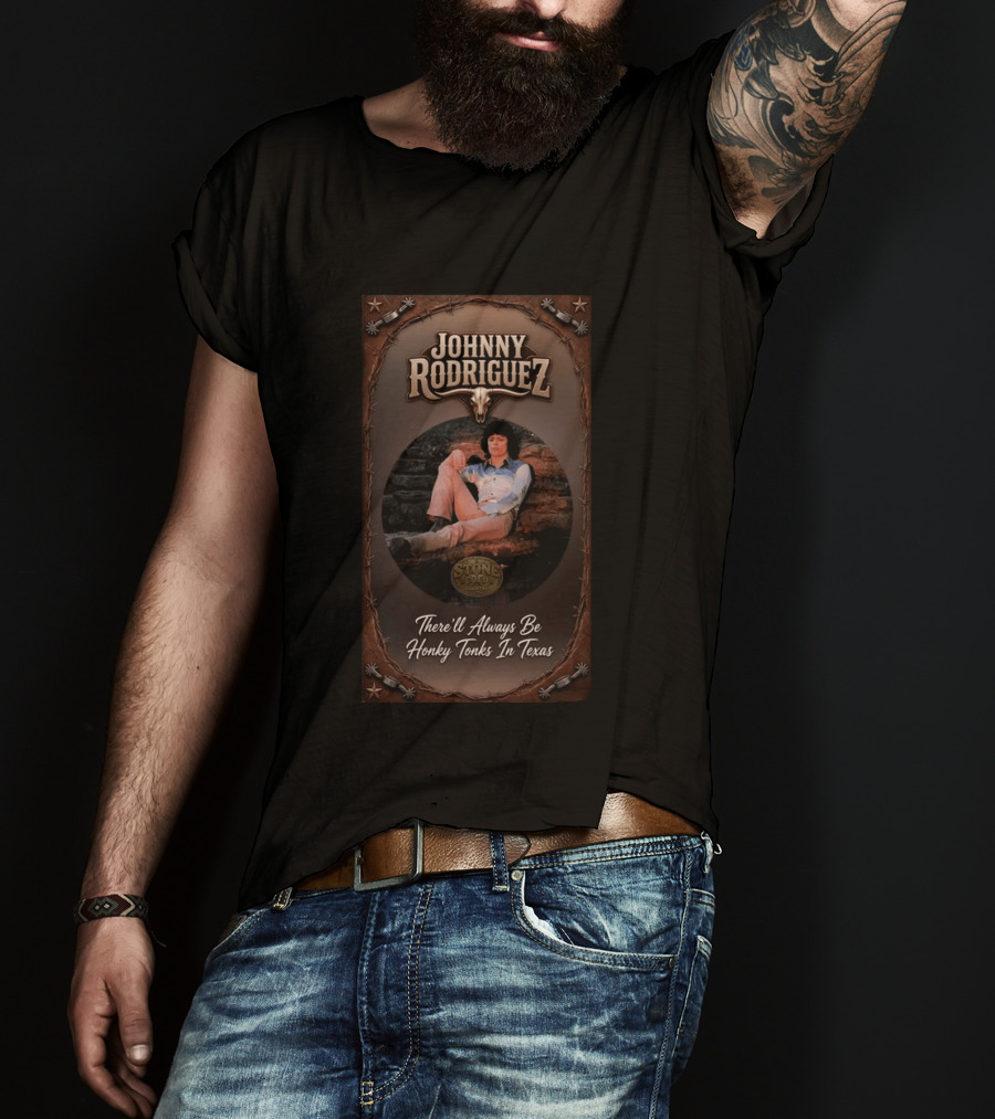 Johnny Rodriguez Cowboy Style Texas Honky Tonks Music Stone Pony T-Shirt