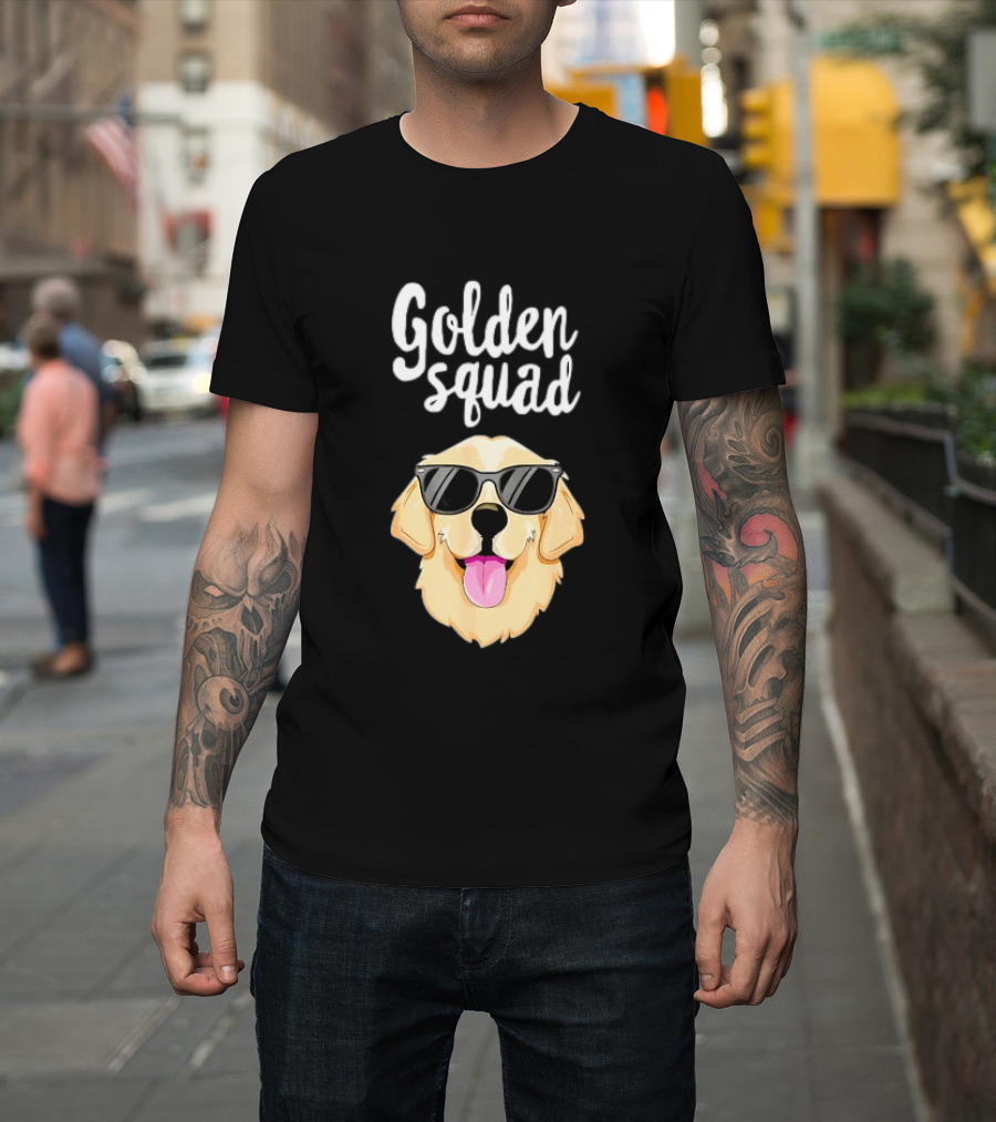 Golden Squad Golden Retriever Dog With Sunglasses T-Shirt
