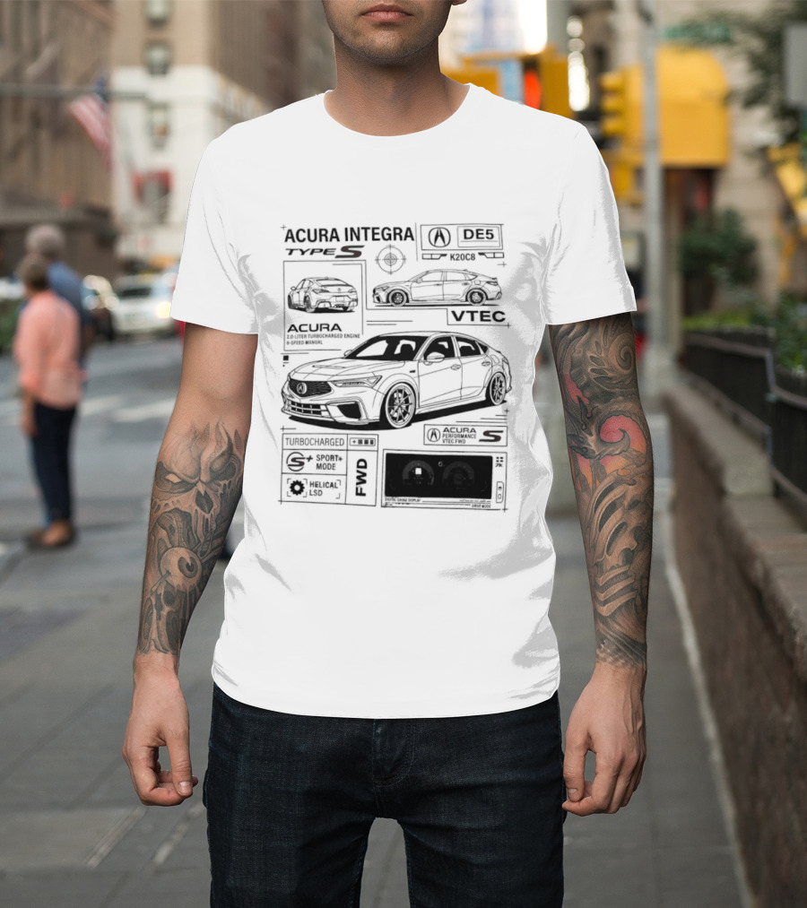 Acura Integra Type S Technical Blueprint T-Shirt