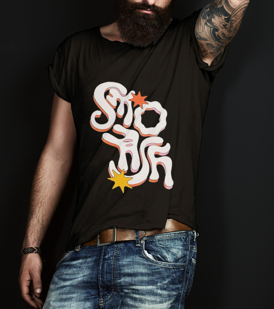 Stash Groovy 70s Retro Psychedelic Style With Stars T-Shirt