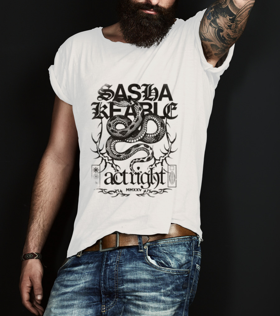 Sasha Keable Act Right US Tour White Snake T-Shirt